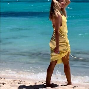 Lioness Yellow Ruched Slip Driss